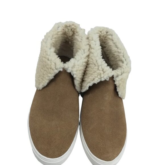 Ugg Lynus Chestnut Suede Sheepskin Fold Over Low Boots Size 7 Ankle Shearling - Picture 7 of 11